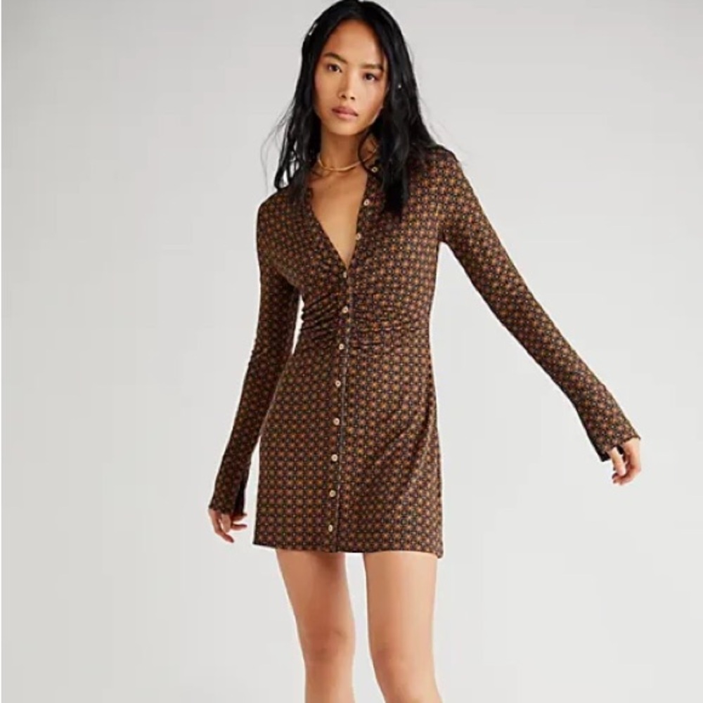free people shayla dress in black coffee